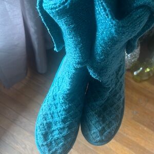 UGG Turquoise Knit Slippers